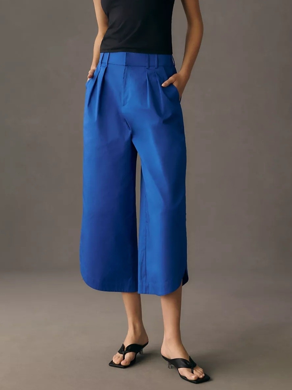 Anthropologie Cropped Wide-Leg Pants in Royal Blue